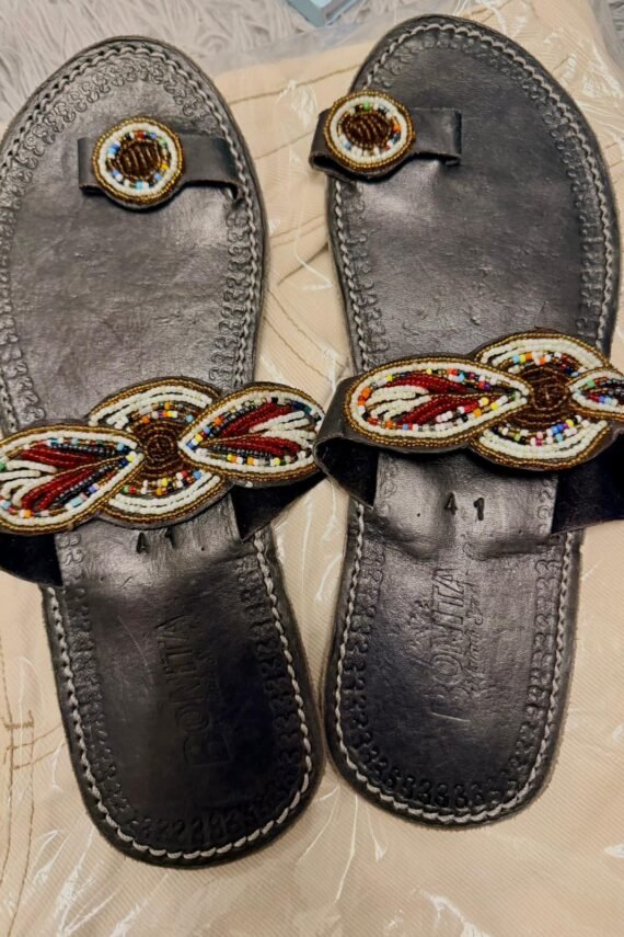 African Handcrafted Beaded Leather Sandals